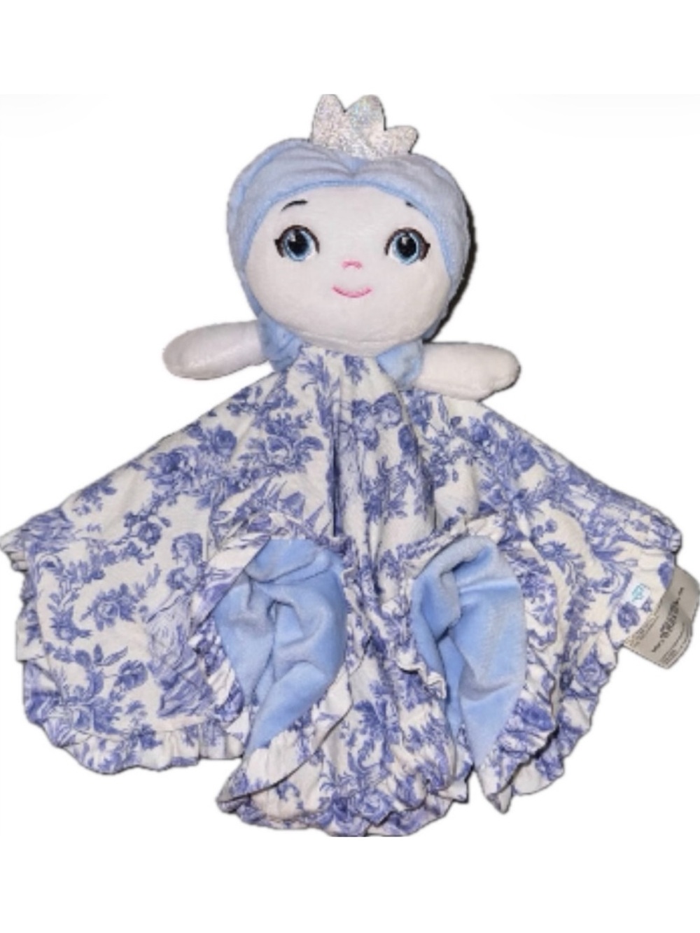 Posh Peanut Blue and White Floral Princess Briar Lovey plus pink star lovey